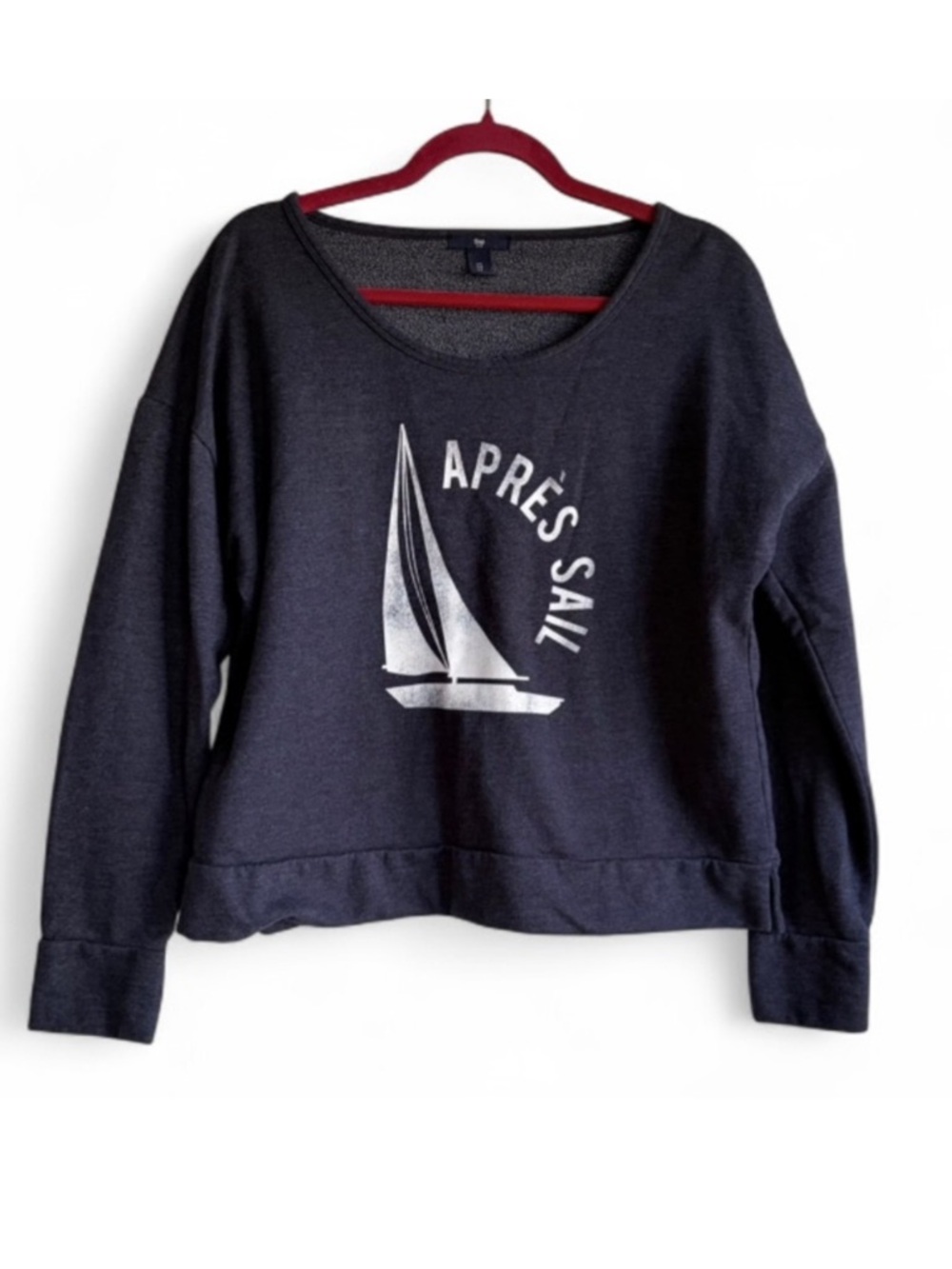 Gap Women's Navy Blue Apres Sail Graphic Sweatshirt Size L